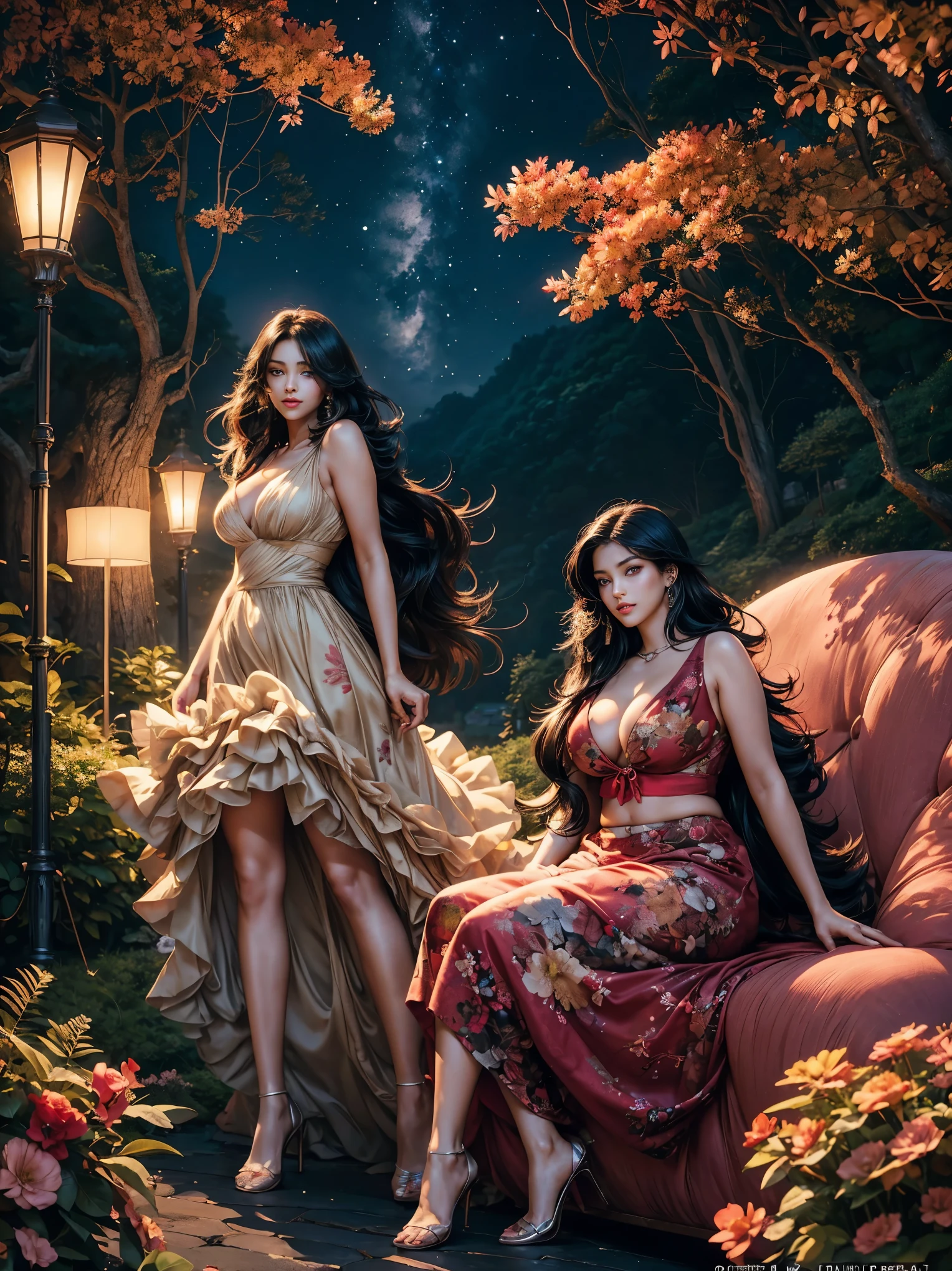 (Background::a stairway leading up to a forest at night, anime background art, anime movie background, anime nature wallpap, anime landscape wallpaper, anime landscape, anime scenery, colorful anime movie background, beatiful backgrounds, anime scenery concept art, background of flowery hill, dream scenery art, anime nature, scenery art detailed, ross tran. scenic background, beautiful anime art style)a woman((anne Hathaway:Selena Gomez :0.7)) in a red bra top posing for a picture, attractive feminine curves, indian super model, beautiful curvy female, beautiful woman body, soft curvy shape, curvy model, beautiful shape of face and body, dayanita singh, provocative indian, beautiful sexy woman photo, very sexy woman with black hair, model with attractive body, plus size woman, big chest, gigantic breasts, hot cleavage, feminine curves beautiful smile, smily face, full body portrait, don't make out of the frame, standing, ((((professional hands)))) (((professional legs))), hdr:1.6