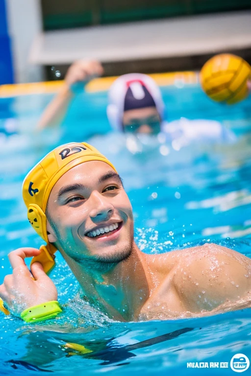 male Age 20 water polo asian handsome smile