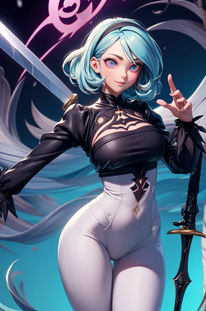 Mini nier automata, (nier automata), solo, ray tracing, Estilo 3D, 3DMM, ((oses por foto)), ((oses em cada foto)), corpo inteiro,(Front view),(Costas Issue), (Emist on the left), mostrar barriga lisa, (((poses por foto))),(seios muito grandearriga perfeita, olhos perfeitos e simetricos, (perfect handuturistic sword in hand)), ((cabelos curto)),((Roupas de bruxo abertas)),roupa branca com bordas texturizadas, pele clara, luemas detalhadas, White thigh-high tights with trim, emestido aberto em "em", cintura fina, pernas grande, low water, Show legs to the top of the waist, (tecido partido caindo sobre as pernas),((top aberto)),pele ultra realista, olhos realistas humano,pele ultra realista,((blusa listrada)),traje super sensual,(faixas em torno dos seios), colorida,top com babados,(pubis com muito volume),(extremamente sensual),(very sensual),(((Big tits))),(((cabelo dividido em dois))),((((roupa social, aberta nos seios e na frente)))),(((blue, cyan,red and purple clothes))),(((fendas sobre os seios))),(((faixas caindo da cintura com detalhes nas pontas))),(((top com abertura enorme no meio))),(black skin, short hair),((sexy langeries)),(((nivel alto de detalhes))),(((enorme fenda entre os seios))),(((opening to the top of the hip))),(((White tight leggings extremely marking the waist and pubic area))),(((fendas detalhadas e com desenhos))),(((leggings that clearly shape the curves of the body until they touch the breasts))),(((decotes extremos))),(((top com muitos detalhes e aberto))),(((cinturinha))),(((cabelo divido em dois))),(((duas cores))),(((detalhes intrincados))),(((darkness))),(((costume with high level of detail, vincos e sobrecosturas))),(castlevania),(morigan aensland),(((top com shapes variados)))),(((Mostrando as pernas))),((top rosa, corte em curva para baixo em branco))