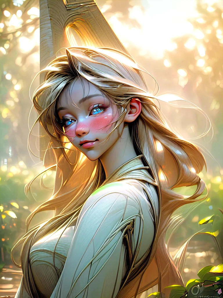 (best quality,4k,8k,highres,masterpiece:1.2),ultra-detailed,(realistic,photorealistic,photo-realistic:1.37),beautiful detailed eyes,beautiful detailed lips,extremely detailed eyes and face,longeyelashes,1girl,portrait,canvas texture,soft lighting,vibrant colors,serene expression,natural surroundings,flowing dress,waving hair,gentle breeze,subtle smile,sparkling eyes,sunset backdrop,ethereal atmosphere,peaceful garden,light pastel tones,subtle shadows,evoking tranquility