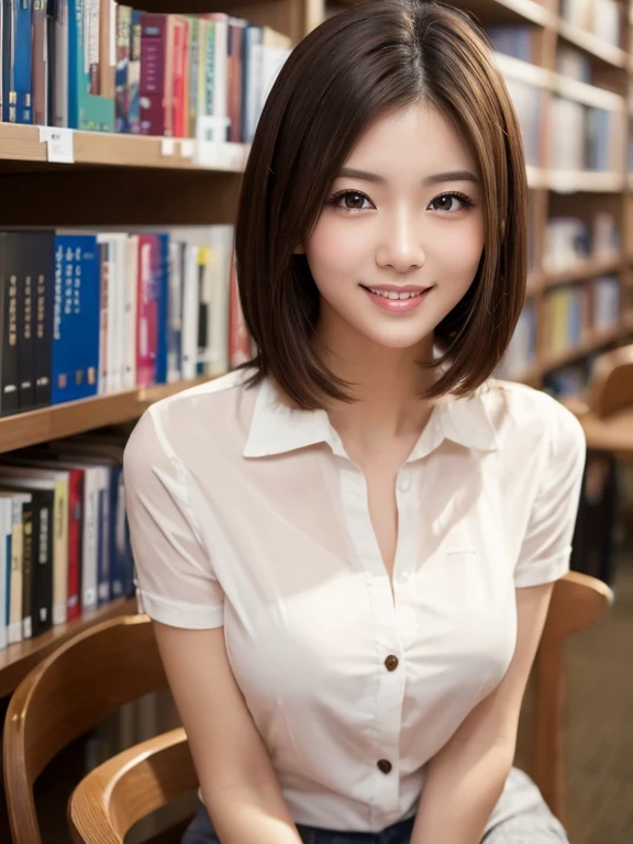Bust size: 88cm,Business short-sleeved Y-shirt with open collar、The chest is visible、Sitting