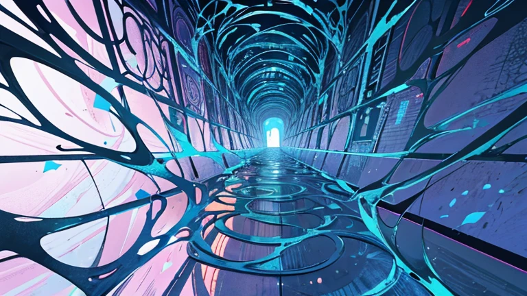 An illustration of a complex labyrinth with several branches, representing a divergent narrative. Inspired by MC Escher's art style, the maze features intricate lines and illusory perspectives. With a vibrant and contrasting color palette, the maze conveys the idea of different paths to explore. The facial expressions of the characters within the maze are one of surprise and curiosity. The lighting is bright and the atmosphere is one of discovery and challenge.--v 5 --stylize 1000