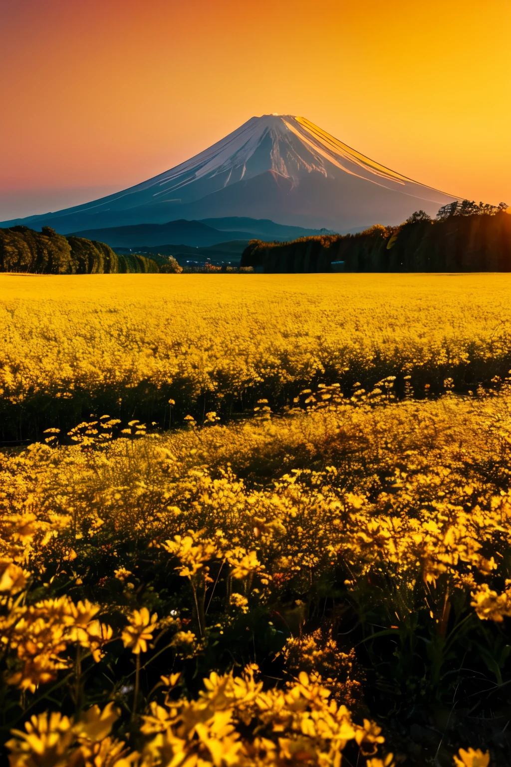 Golden Mount Fuji、Golden Background、All gold