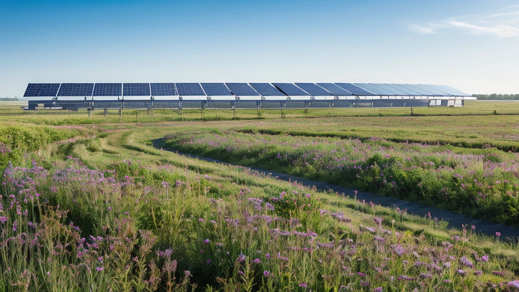 A prairie with lots of solar panels
