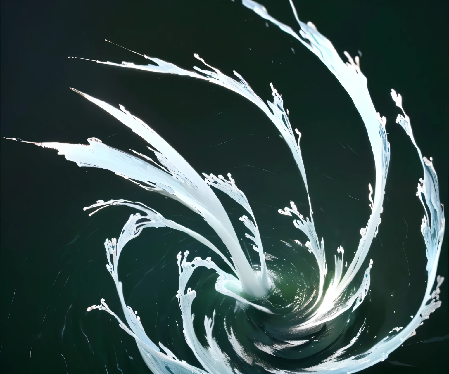 白色water花的漩涡, Thread. water, 详细的旋转water龙卷风, water旋, Vortex fluid, Stylized Storm, Dense vortex tornado, Rotating liquid, flowing brushwork