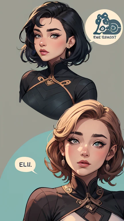 Female Character in Cartoon Style Digital Art Style Illustration Cartoon image of a woman .Ilustra??o estilo desenho animado, estilo de arte dos desenhos animados, Ella Purnel lestilo Cartoon style digital illustration artgerm style cartoon art style, digital illustration style, design de personagens altamente detalhado, arte digital detalhada coragem, Forest fan art, Design de personagens de retrato, beautiful digital illustration, retrato de alta qualidade, Arte em quadrinhos, mulher jovem cabelo com transas lindas . Beautiful lined eyes Medium large bust and wonderful sexy clothes. image expression of sexual desire from the waist to the illustration Ella Purnellstyle Cartoon style digital illustration artgerm style