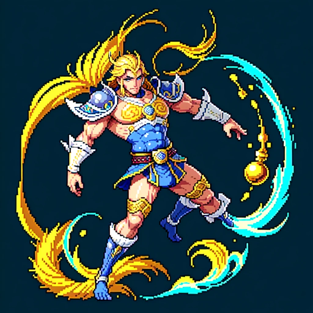 (masterpiece, top quality, best quality), pixel,pixel art,1man,muscle,joseon prince,korean culture,yi sun shin,full body