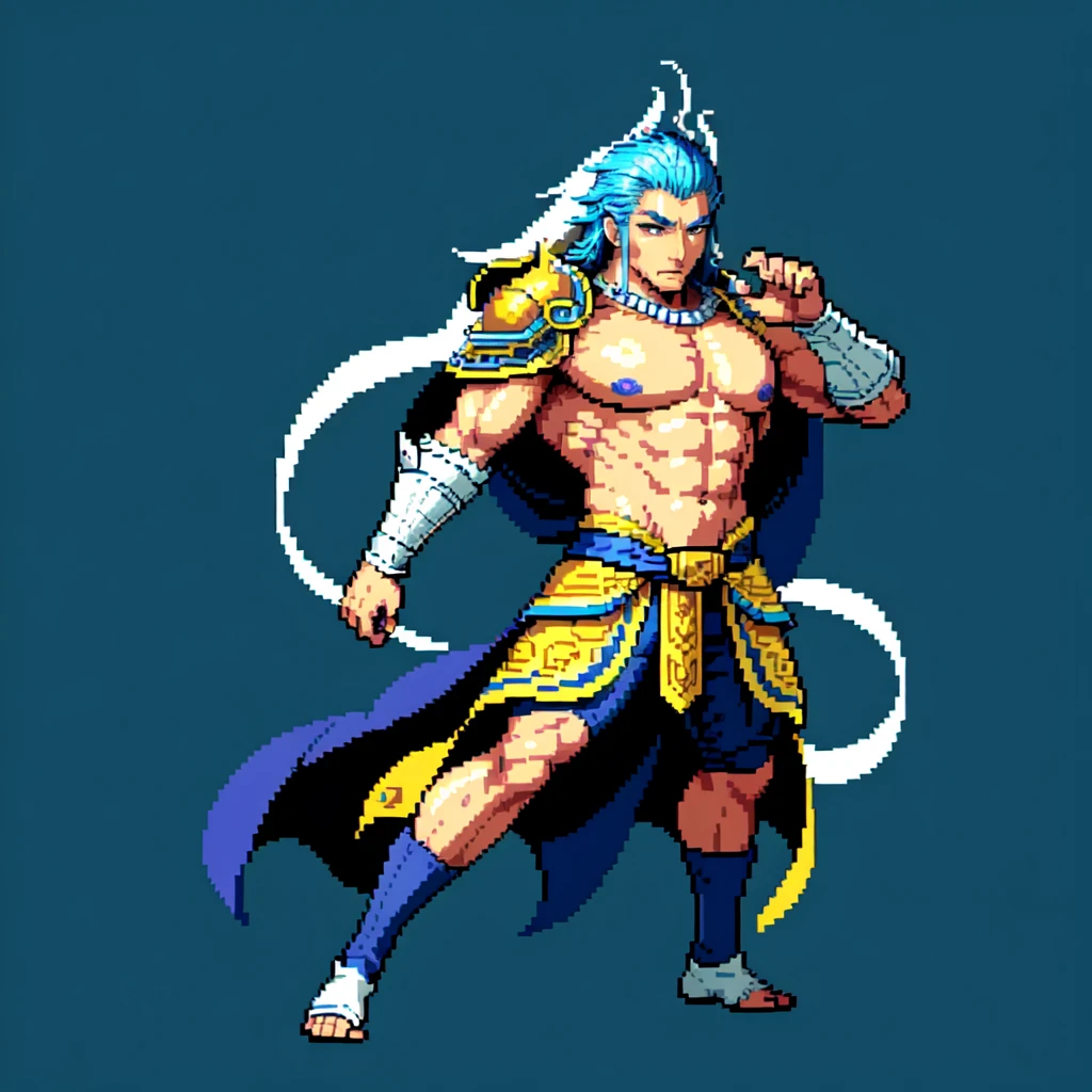 (masterpiece, top quality, best quality), pixel,pixel art,1man,muscle,joseon prince,korean culture,yi sun shin,full body