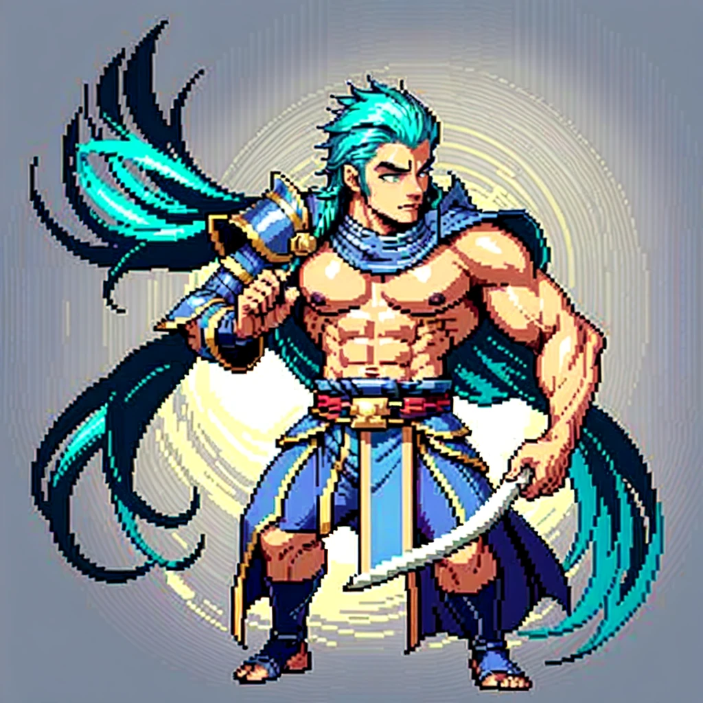 (masterpiece, top quality, best quality), pixel,pixel art,1man,muscle,joseon prince,korean culture,yi sun shin,full body