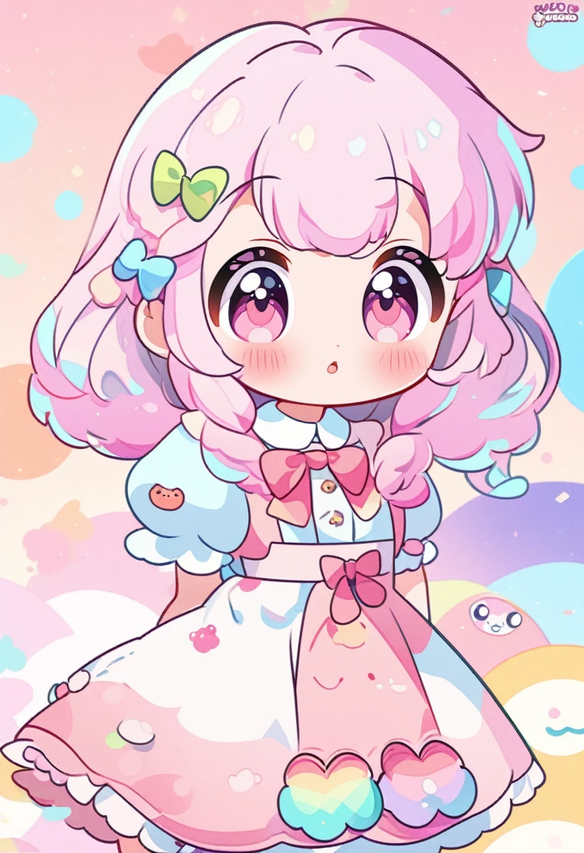 Close-up of a cartoon girl with bow and dress, cute kawaii girl, Cute & Cute, cute colorful adorable, Cute cartoon, cartoon cute, Cute & Cute, cute art style, cute digital art, Cute Anime, Cute Anime girl, Cute cartoon style, anime image of a cute girl, Cute Anime style, kawaii anime manga style, Kawaii chibi