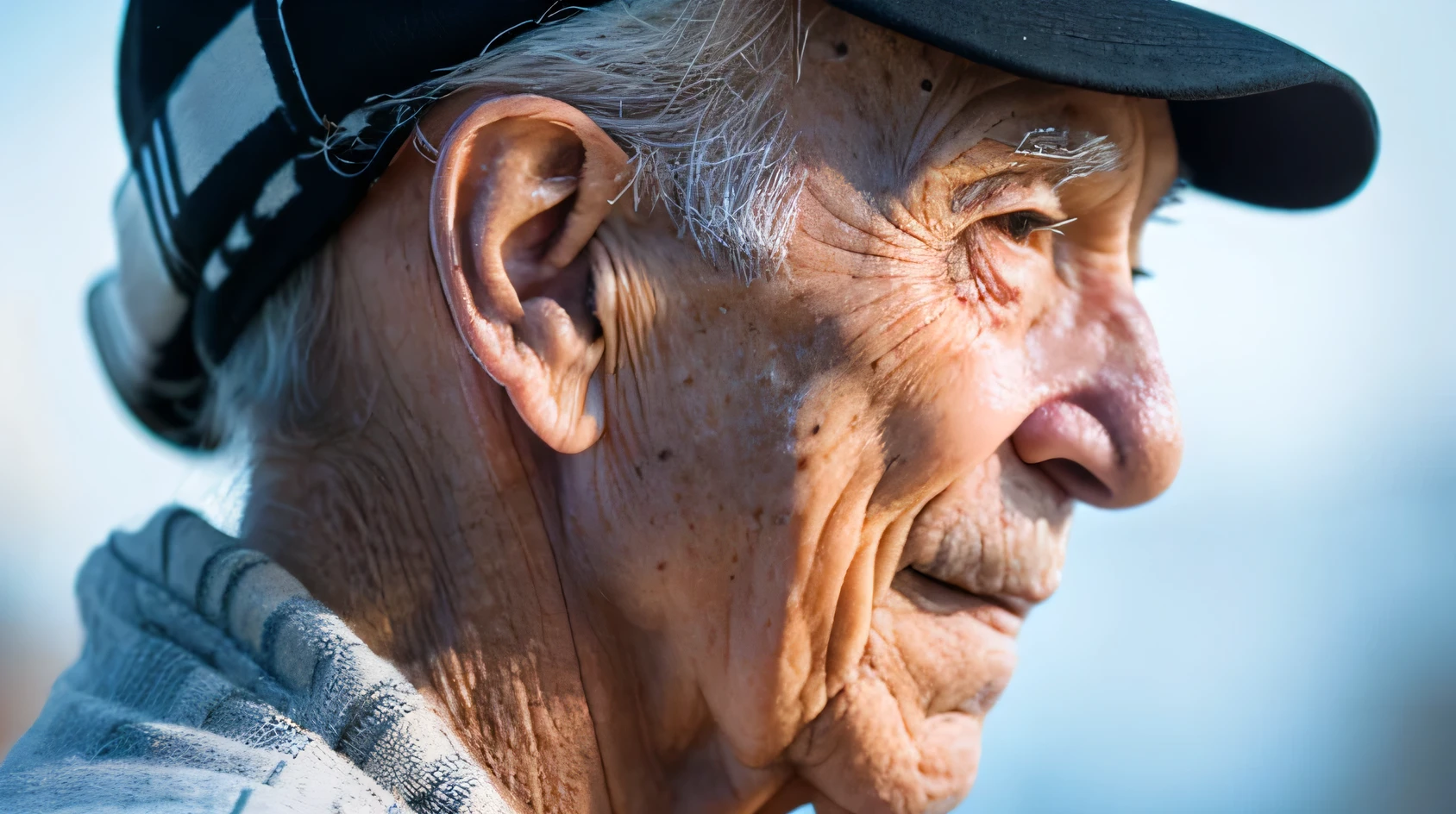An 80-year-old man""profile""Up