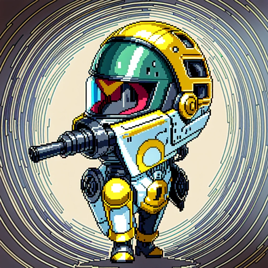 (masterpiece, top quality, best quality), pixel,pixel art,1man,moto gp helmet,helmet full face,full body