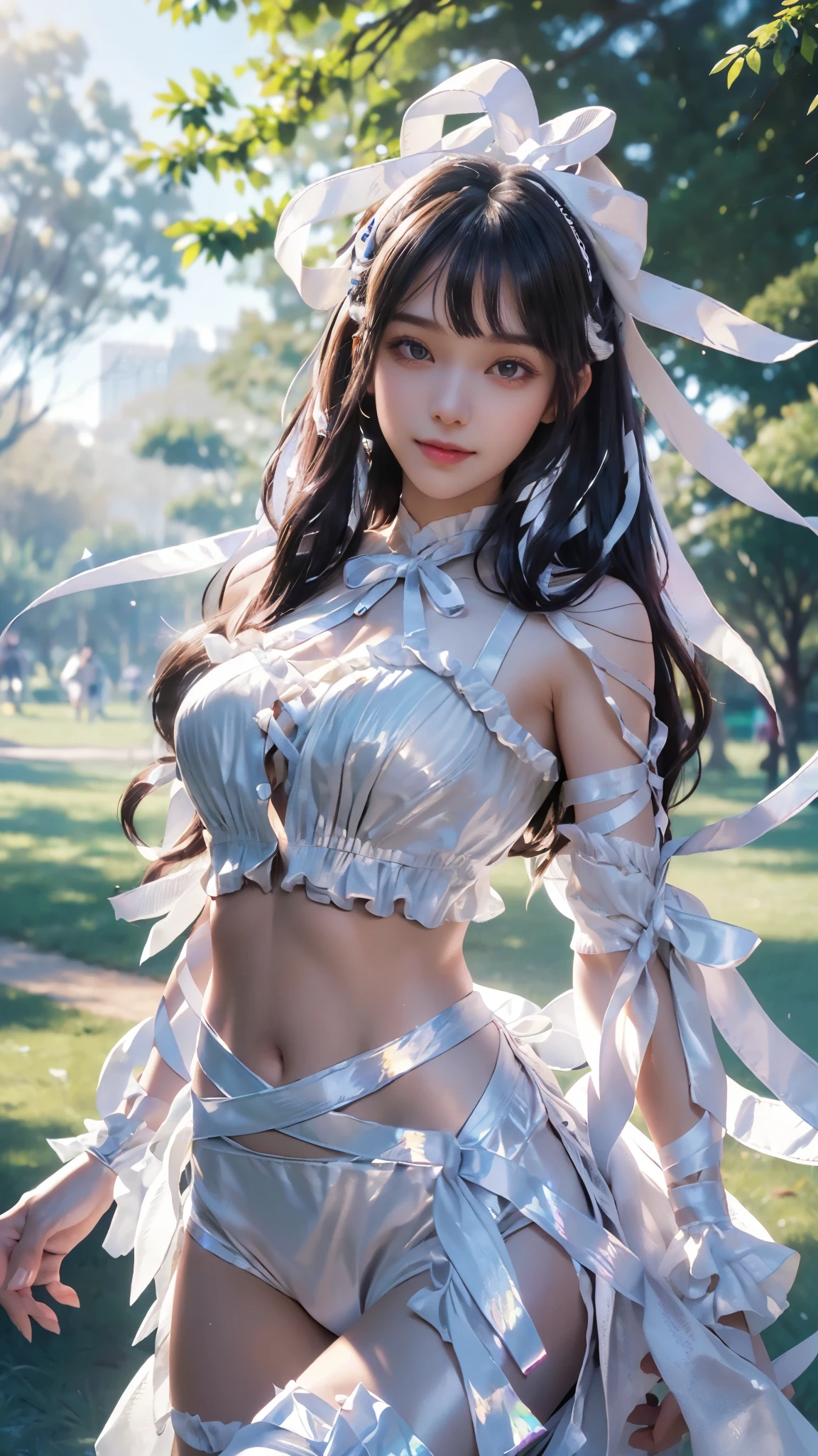 (best quality:1.2), (masterpiece:1.2), full body, very detailed, high resolution, 8k, ((1 girl)), cute Japanese woman, cute 24 year old beauty, slim body, (busty breasts:1.6), thin lips, detailed face, Beautiful and elegant face, cute face, natural bangs, arched eyebrows, well-groomed eyebrows, (big eyes with a good balance between the left and right sides), cute eyes, beautiful eyes, beautiful thin nose, beautiful face line, (beautiful skin), medium Hair, (natural bangs), (looking at the camera with a Gentle smile), beautiful legs, smooth skin skin, cute and sexy slim 24 year old woman, fair skin , Beautiful breasts, (Slender body:1.2), I-type Valley, cleavage, (Natural Light:0.8), (lighting forward:0.8), (lighting front:0.8), (Flat lighting:0.8), (Brunette hair), Black Hair, sexy panties with lace, A medieval RPG-style outfit that reveals skin, fantasy background,
