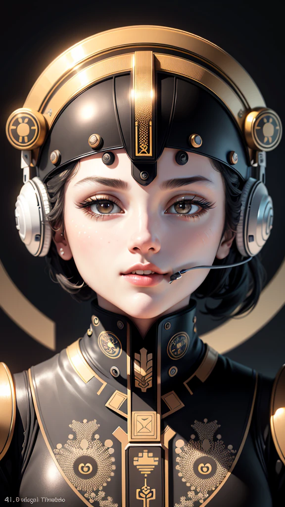 (masterpiece, 4k, ultra detailed, raw photo: 1.2), illustration, (portrait:1.2), (single background, black background1.4), (Art Deco:1.4), (minimalism:1.4), (clean:1.4), (fractal:1.4), (Microphone art deco), (Podcast) CCDDA Artstyle, 1man wear helmet full face