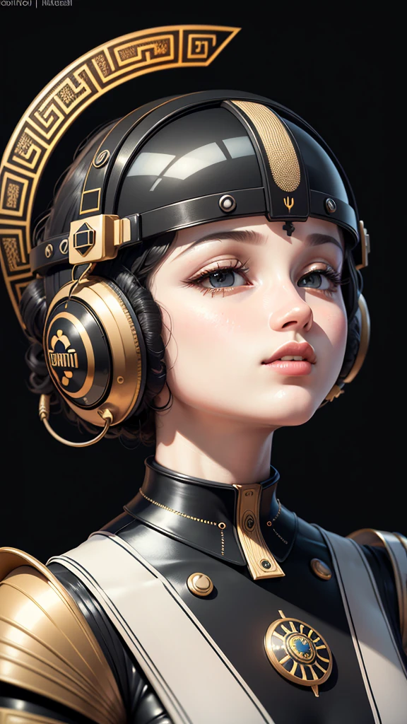 (masterpiece, 4k, ultra detailed, raw photo: 1.2), illustration, (portrait:1.2), (single background, black background1.4), (Art Deco:1.4), (minimalism:1.4), (clean:1.4), (fractal:1.4), (Microphone art deco), (Podcast) CCDDA Artstyle, 1man wear helmet full face