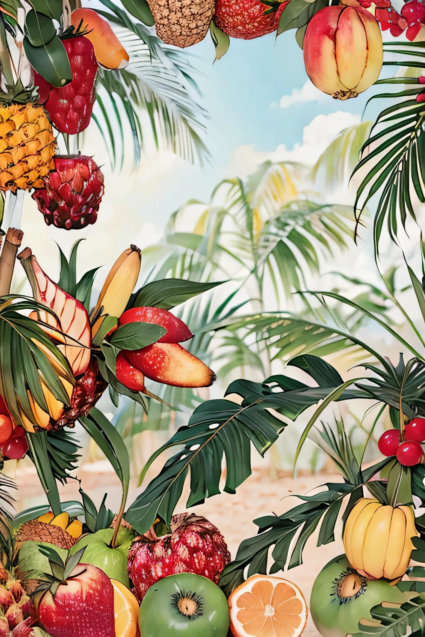 fondo de frutas tropicales 