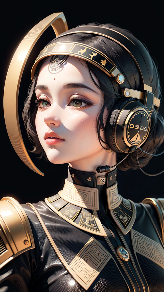 (masterpiece, 4k, ultra detailed, raw photo: 1.2), illustration, (portrait:1.2), (single background, black background1.4), (Art Deco:1.4), (minimalism:1.4), (clean:1.4), (fractal:1.4), (Microphone art deco), (Podcast) CCDDA Artstyle. wear moto helmet full face