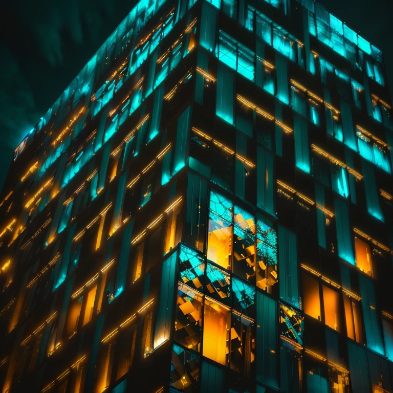 arafed view of a tall building with many The windows are lit up., tall The windows are lit up., Architectural Photographygraphy, Architectural Photographygraph, Architectural Photography, Beautifully illuminated building, Architectural shots, Architectural Photography, Nightlife Buildings, Dark buildings, Architectural Photography, Modern Glass Building, Abstract façade of a building, coper cladding, office building, Glowing Windows, The windows are lit up.