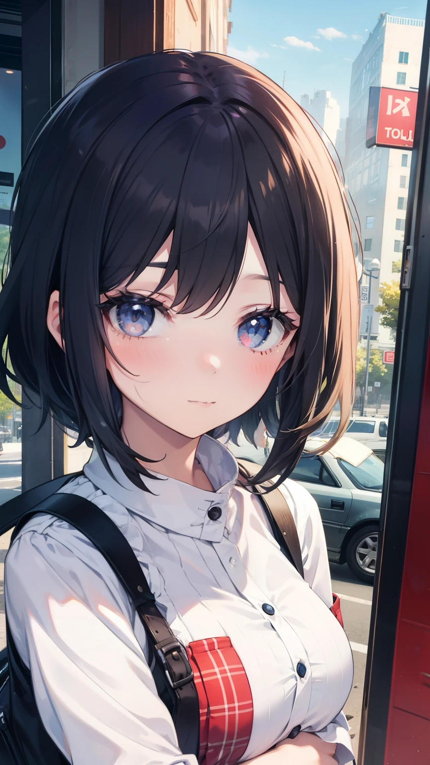 girl2 people, 2 people, girl'Brown eyes, Black Hair,Straight Short Hair, Inward roll、(Navy blue sailor suit:1.4),indoor, Cafe、Very large breasts、Publish one'Thoracic、Naked things'Thoracic、blush、Embarrassing、Scary face、I'worry、Confused face、A lot of milk comes out of the nipples,、Breast milk squirting from nipples、Very short skirt、Micro Mini Skirt、Female Form'Private parts are clearly visible、Vibrator in knee socks、The crotch is wet with love juice、Full body portrait
