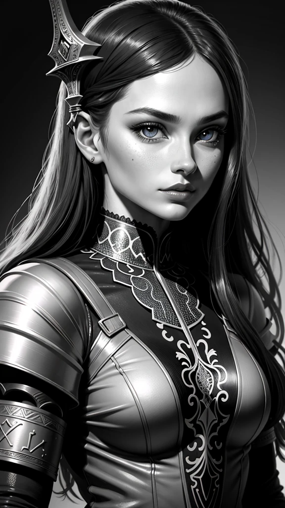 excellent quality, Detailed background, The art of math, Double-edged sword, pencil drawing, black and white, vibrant colors, seamless integration, women, man, eyes, nose, lips, detailed face, detailed background, harmonious blend.