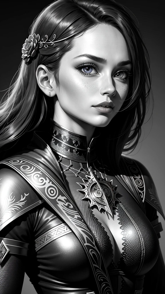excellent quality, Detailed background, The art of math, Double-edged sword, pencil drawing, black and white, vibrant colors, seamless integration, women, man, eyes, nose, lips, detailed face, detailed background, harmonious blend.
