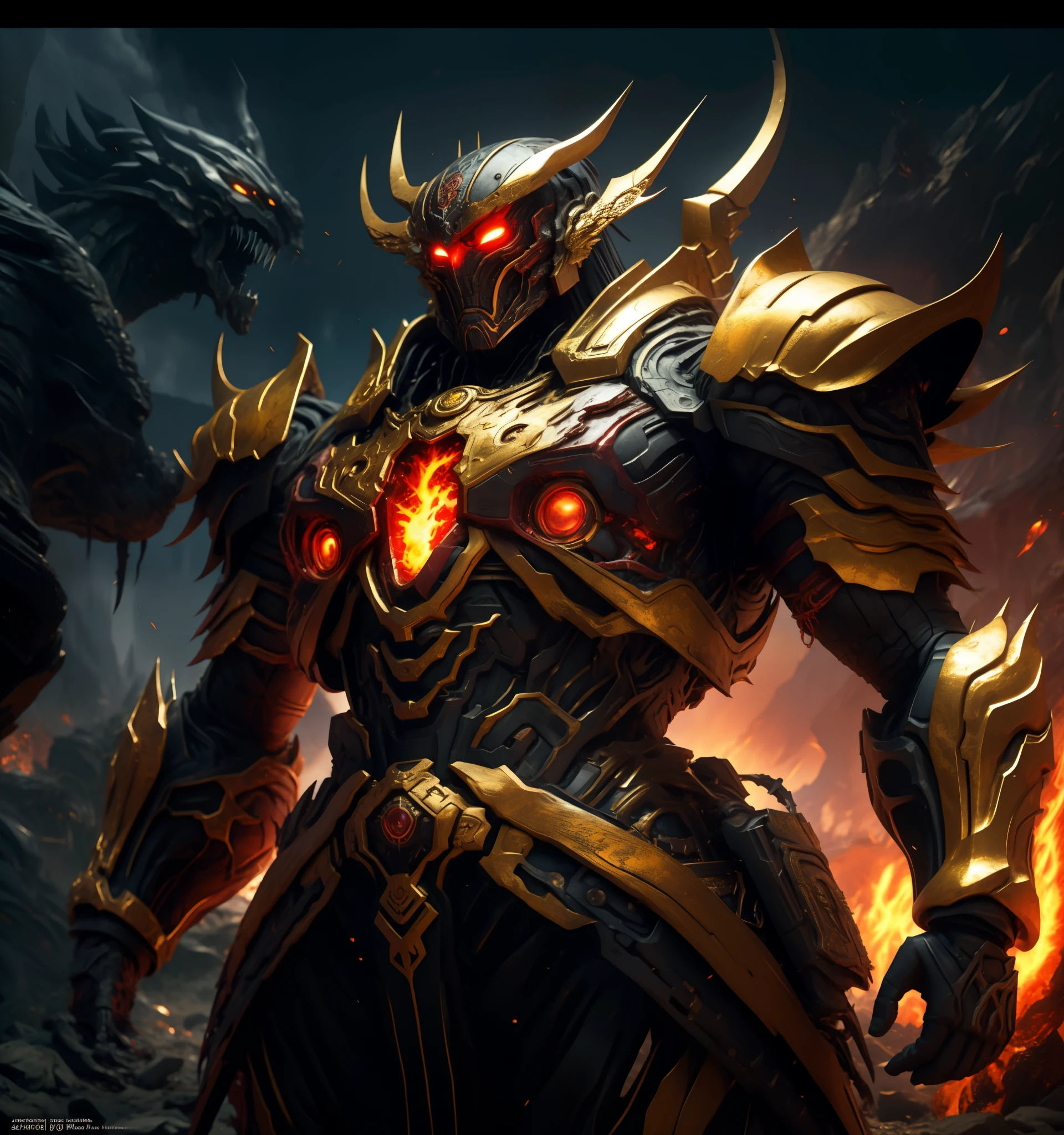 237/10000 real-time translations
(8K) (Artstation is very detailed), there are three people in the picture, all wearing lava masks and armor, ancient Chinese armor, epic battle scenes, the dark part of the armor has the pattern of Chinese Loong, gold armor, and the dark part of the character has rich details. The background is a Chinese style fantasy scene, with ultra detailed details throughout the entire screen
(Best quality, 4K, 8K, high resolution, masterpiece: 1.2), ultra detailed, (actual, photo actual, photo actual: 1.37), HDR, ultra high definition, studio lighting, ultra fine painting, clear focus, physics based rendering, extremely detailed description, professional, vibrant colors, shot, landscape, fiery red and dark black,