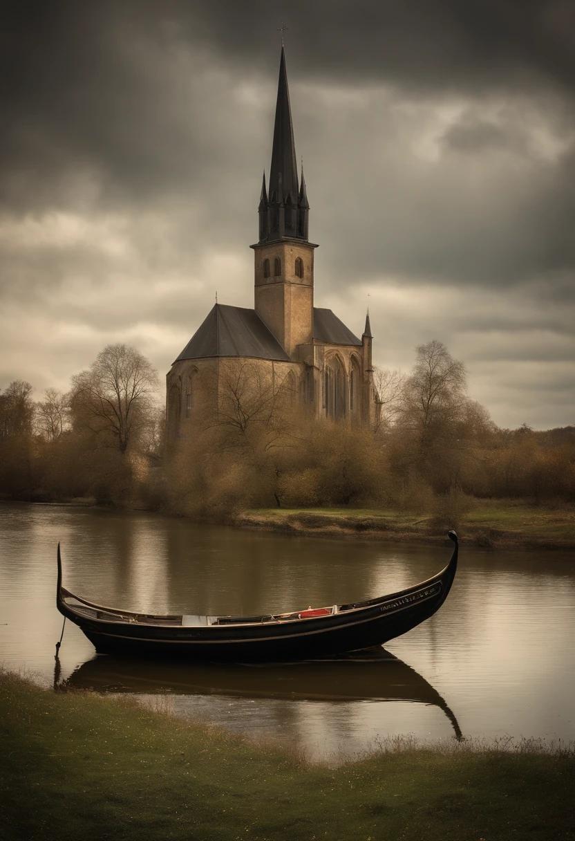 a painting of a painting of a cathedral with a boat in the water, ein Matte Painting von Friedrich Gauermann, Pinterest (Englisch), Gotische Kunst, carl friedrich, Neugotische Kunst, berthold woltze, inspirierende gotische Architektur, Gotische Kathedrale, Gotische Malerei, Gotische Architektur, Late Gothic sacred painting, sebastian pether, asher david friedrich, Stil der deutschen Romantik