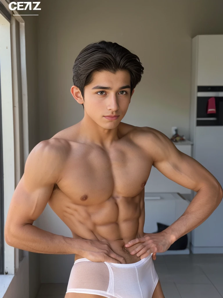 Un chico , very beautiful, piel blanca con rasgos finos, poca ropa, pectorales fuertes definidos, al descubierto, desnudos, piernas musculosas, hermosos pezones grandes obscuros, abs definidos, pezones con aros, pezones grandes, pezones pezones