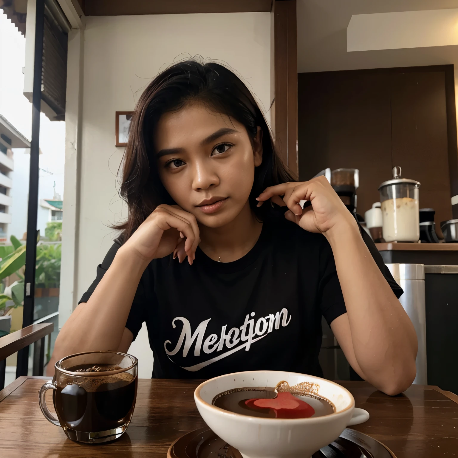 Anak jalanan ngopi dan merokok