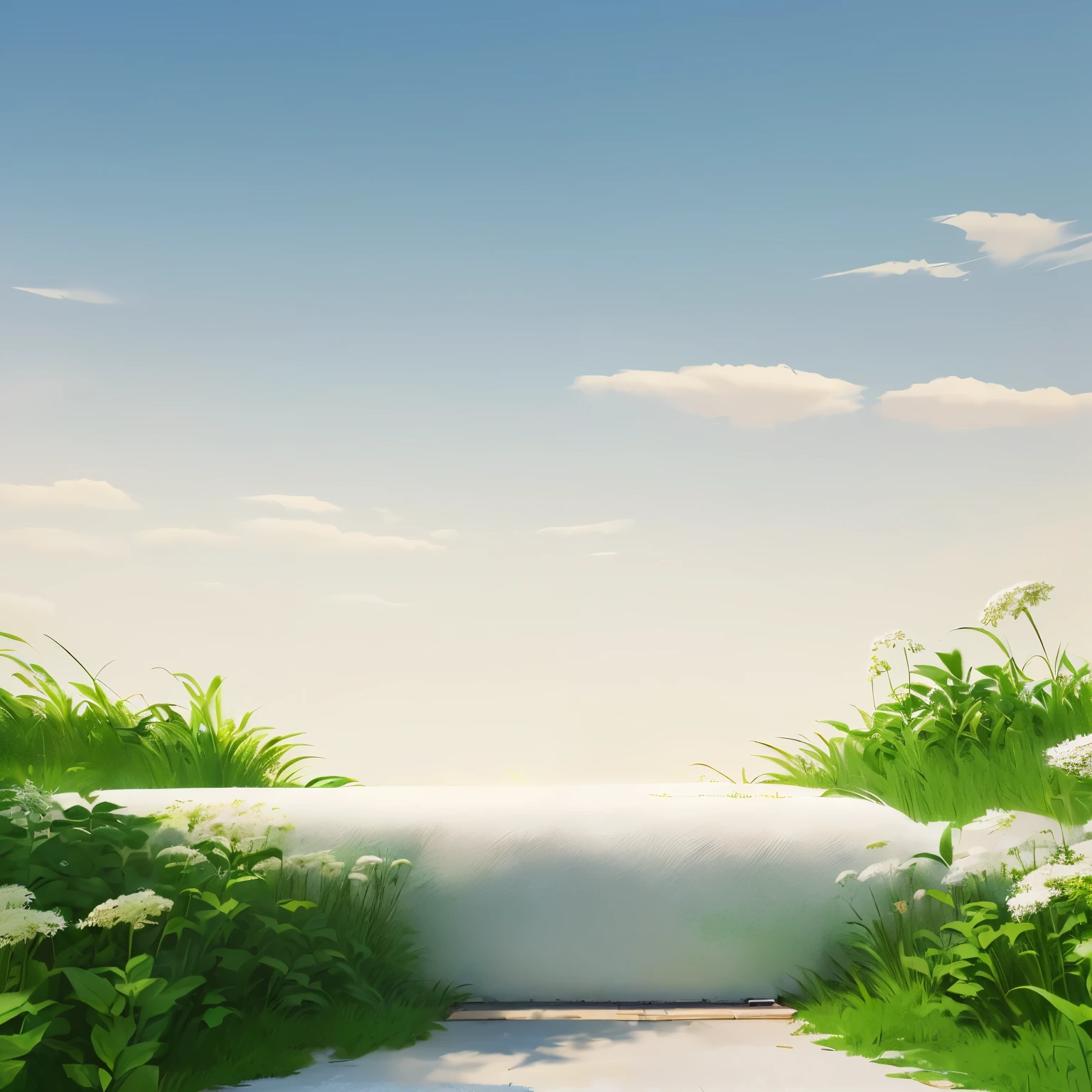 There is a white toilet in the middle of the grass, Realistic detailed background, Detailed scenery —width 672, realistic background, Random background scenes, Natural background, Natural background, Breeze Background, Garden Background, natural Landscape background, Sunny day background, clear summer sky background, Landscape background, Overgrown background, hyper realistic background, Field background