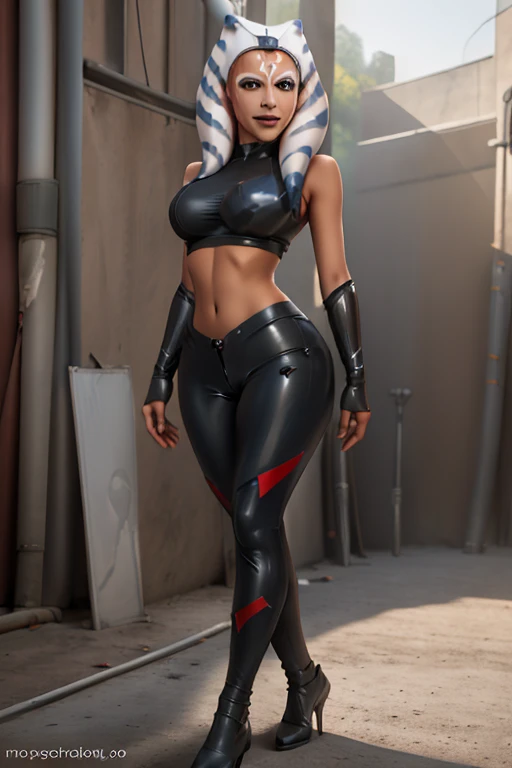 8K,L,Super beautiful ahsoka , big and full breasts,big smile,Super beautiful(Like the real thing)black and red sportina outfit,black and red sporty pants,　Sexy,deviantart artstation cgscosiety, 3Dレンダリングcharacter art8 K, Alena Aenami and Artgerm, Wojtek Füss, trending on Artstation 8k, trending on artstation hd, Adventure hyper realistic rendering, Perfect body with realistic shading, photorealistic perfect body, Ultra - High resolution,Super high resolution,surreal,fantasy art,character art,high quality,Sexy,Brown-haired shorthair,strongly cracked abdominal muscles,muscular slim body,muscular slender lower body,
