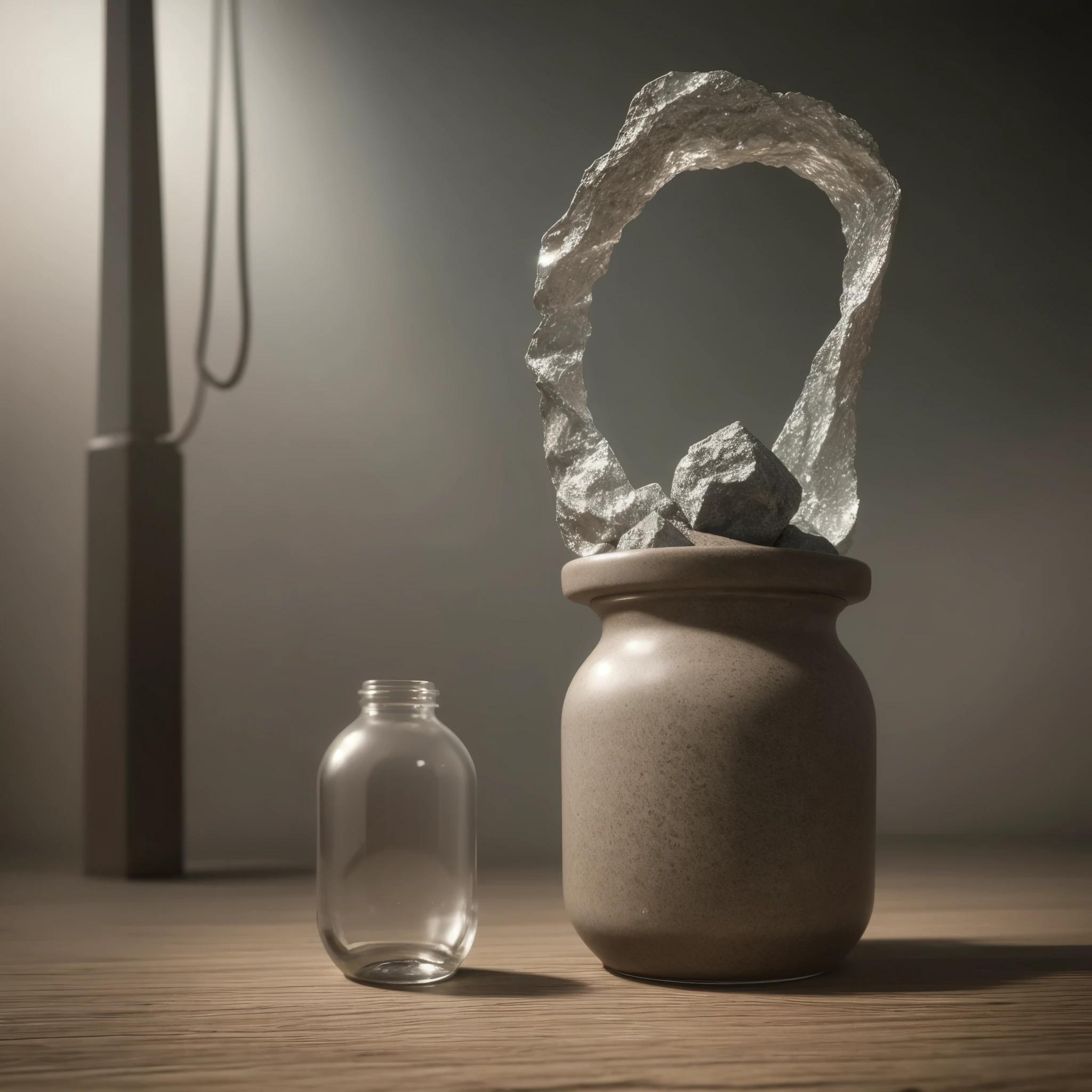 [[(a detailed miniking trapped in a jar, king sitting on a throne), atmospheric oliva lighting, on the table, 4k UHD, dark vibes, hyper detailed, vibrant colours forest background, epic composition, octane render, sharp focus, high resolution isometric, (film grain:1.3), The light is sparkling, high quality photography, 3 point lighting, flash with softbox, 4k, Canon EOS R3, hdr, smooth, sharp focus, high resolution, award winning photo, 80mm, f2.8, bokeh, (a king trapped in a jar), solo man]], Masterpiece, high quality, 8k quality, the best photo, (Super detailed, ultra high resolution, detailed background)), (((masterpiece:1.4, Best Quality:1.4, 8K,))), ultra high res, Physically Based Rendering, ((Best Quality)), ((Masterpiece)), (Very Detailed:1.3), 3D, Accurate simulation of light-material interactions, perfect proportions, octane rendering, duotone lighting, low ISO, white balance, rule of thirds, wide aperture, 8K RAW, efficient sub-pixels, subpixel convolution, luminescent particles, light scattering, Tyndall effect, HDR (High Dynamic Range), ray tracing, NVIDIA RTX, super resolution, unreal 5, subsurface scattering, PBR texture, post-processing, anisotropic filtering, depth of field, maximum sharpness and sharpness, multi-layer texture, albedo and highlight maps, surface shading, (Masterpiece:1.4), (high quality:1.2), (best quality:1.2), volumetrics dtx, (film grain, blurry background, depth of field, motion blur