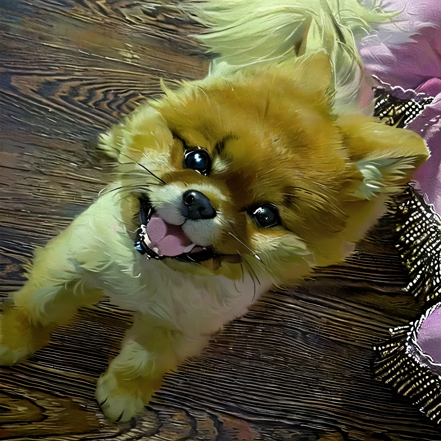  Hiromi dog站在地板上 mix, Hiromi dog, cute dog, Fluffy, Furry face, Cute silly face, she has a cute face, Smiling happily at the camera, Fluffy!!!, She has a cute expression, cute furry needs your help, Very detailed happy photo, Shot with Sony alpha 9