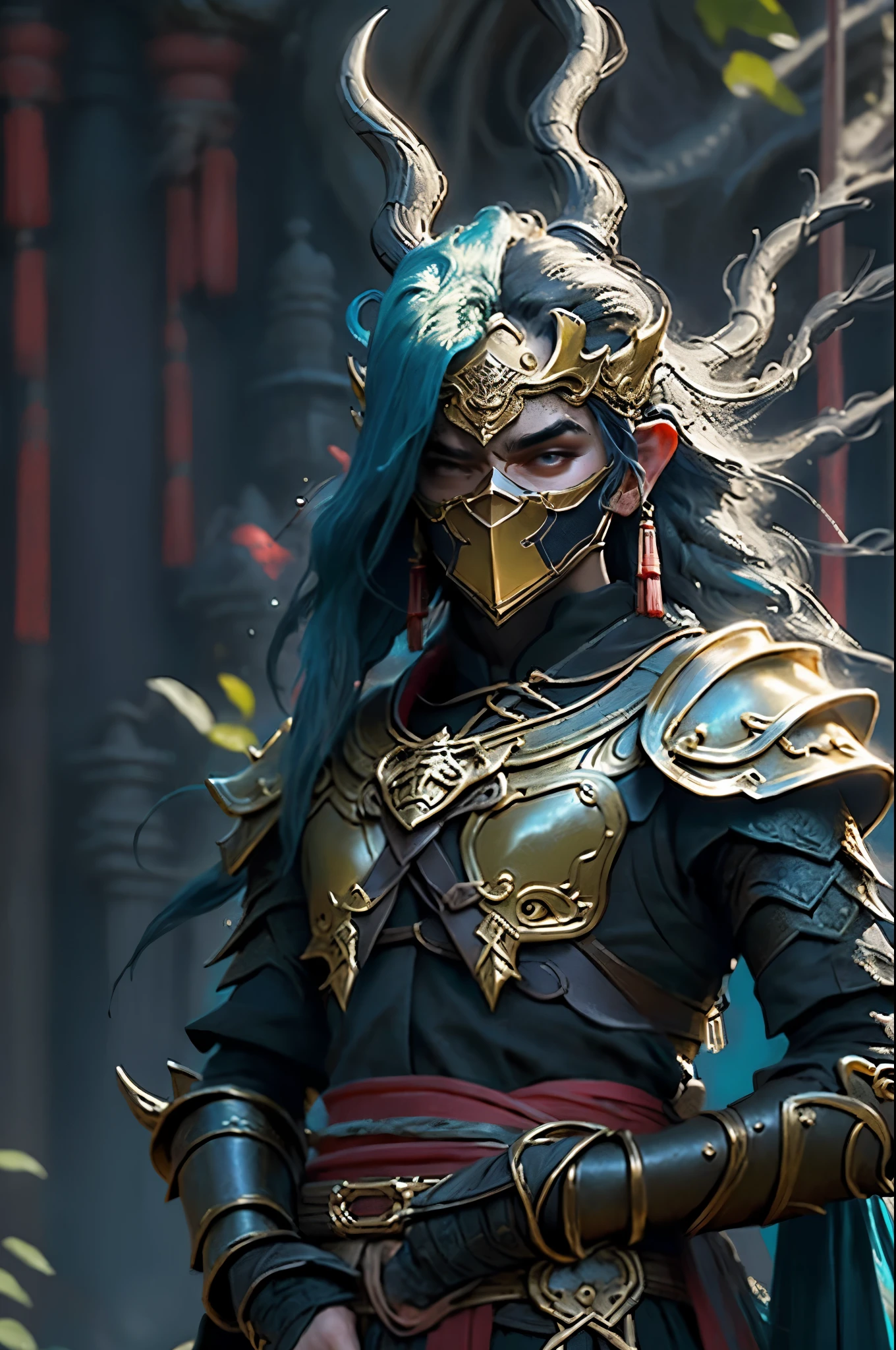 (8K) (Artstation is very detailed), there are three people in the picture, all wearing lava masks and armor, ancient Chinese armor, epic battle scenes, the dark part of the armor has the pattern of Chinese Loong, gold armor, and the dark part of the character has rich details. The background is a Chinese style fantasy scene, with ultra detailed details throughout the entire screen
(Best quality, 4K, 8K, high resolution, masterpiece: 1.2), ultra detailed, (actual, photo actual, photo actual: 1.37), HDR, ultra high definition, studio lighting, ultra fine painting, clear focus, physics based rendering, extremely detailed description, professional, vibrant colors, shot, landscape, fiery red and dark black,