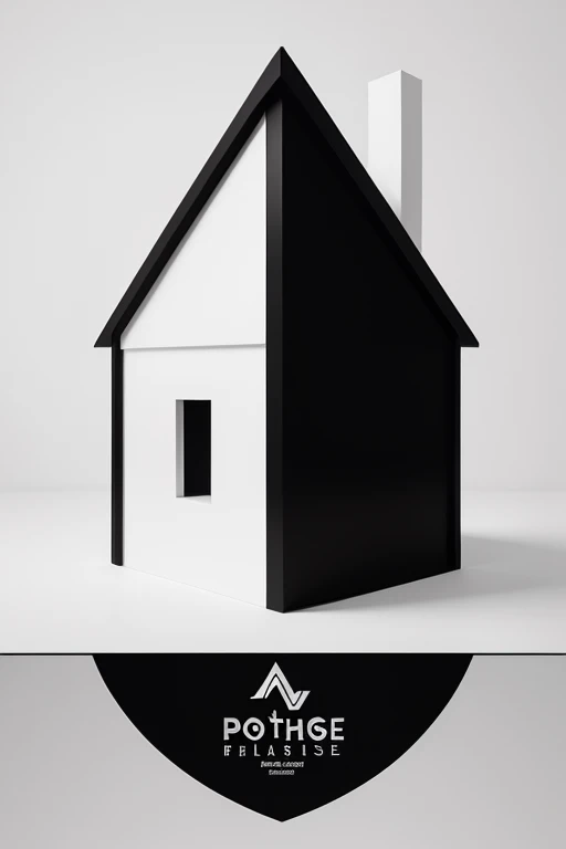 Draw a graphic design for a flat logo,The content is the text "Dream House",The style is minimalist,Color black and white,Vector,Postmodernist style