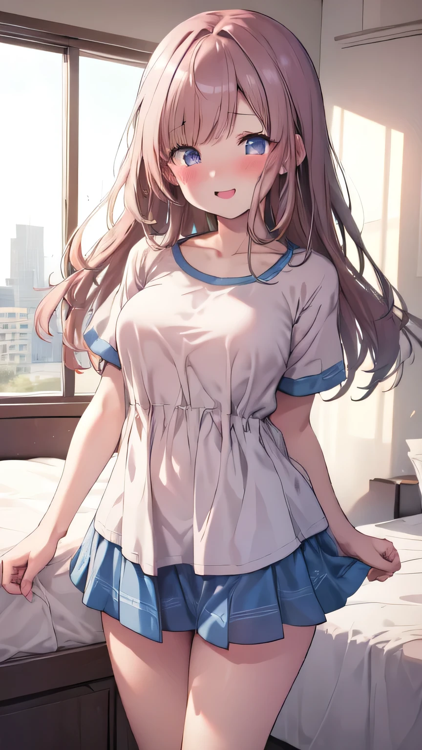 Very detailed、(8k, RAW Photos, highest quality, masterpiece:1.2), (Very detailed 8k wallpaper),shape、Professional Lighting,Sharp focus, Written boundary depth、
Browsing Caution、Clear Eyes、Perfect Anatomy、With a girl、、Cute girl、、15 years old、Chibi T-shirt、Micro Mini Skirt、、(blush:1.5),、imminent kiss,Thighs in full view、、(White panties:1.3)、