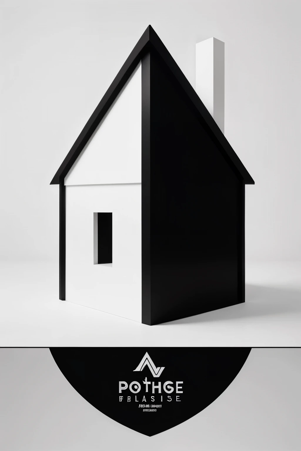 Draw a graphic design for a flat logo,The content is the text "Dream House",The style is minimalist,Color black and white,Vector,Postmodernist style