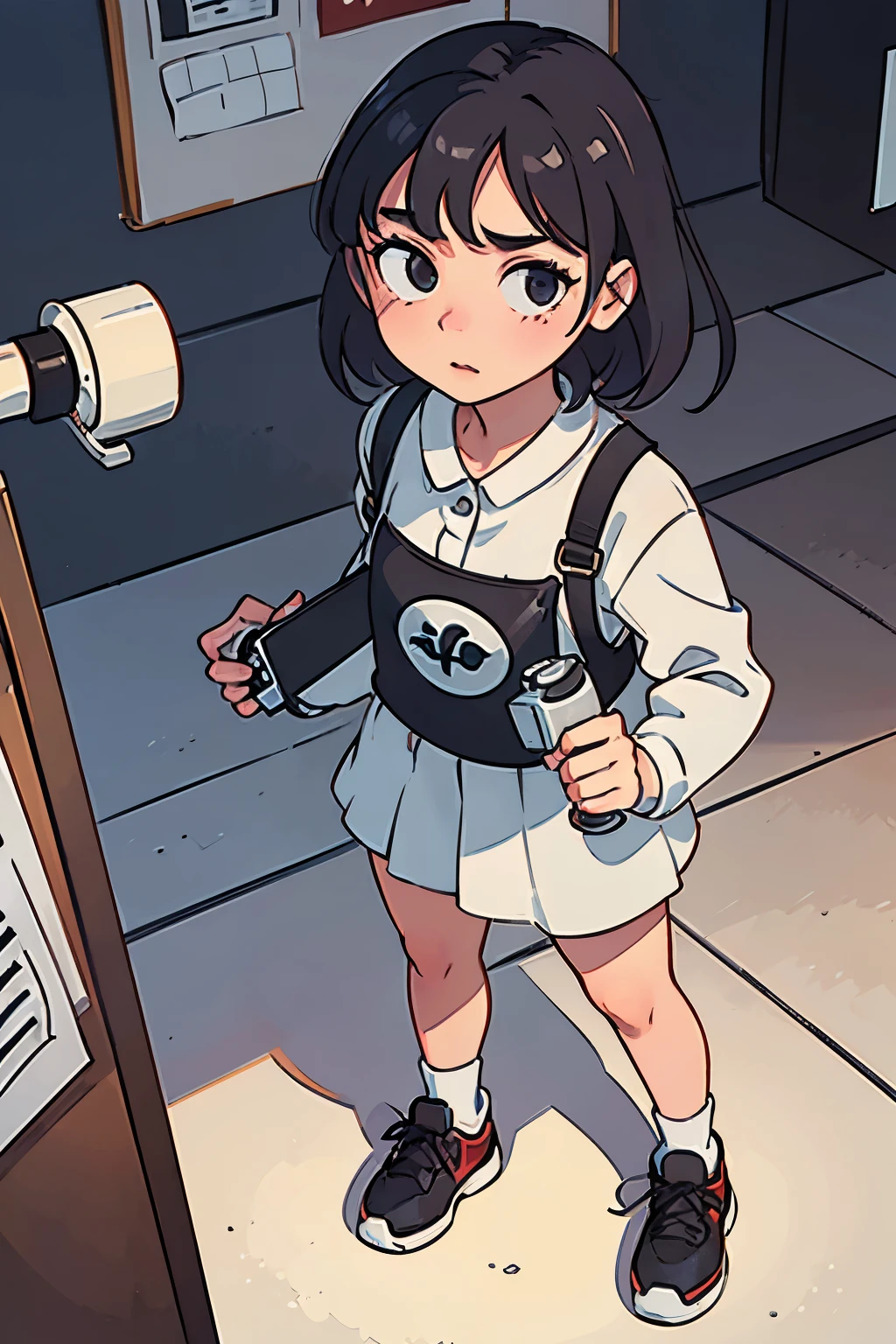 A spirited and independent girl with dreams of becoming a filmmaker. She’s observant and has a knack for capturing life’s moments through her lens.
full body, girl