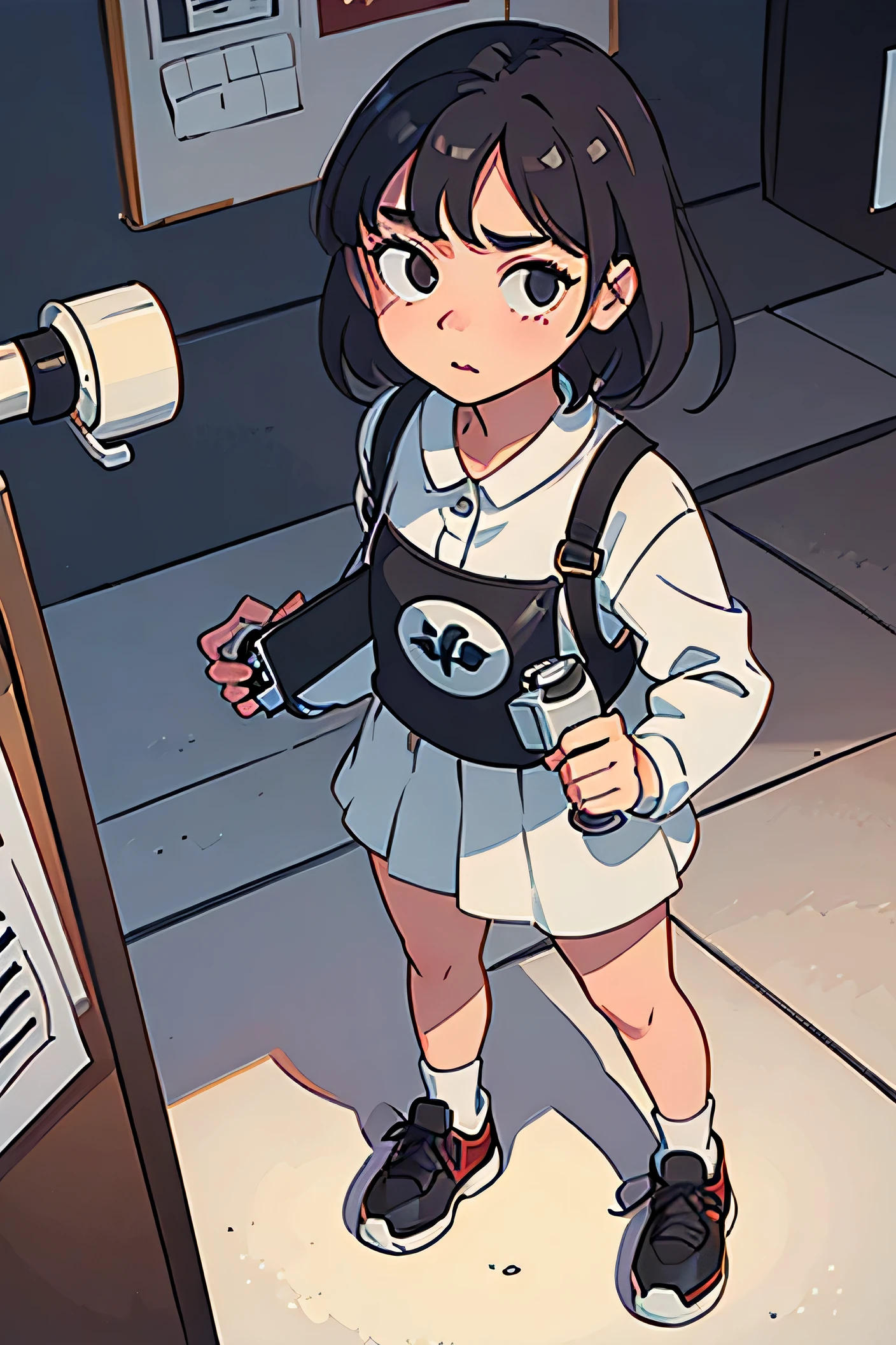 A spirited and independent girl with dreams of becoming a filmmaker. She’s observant and has a knack for capturing life’s moments through her lens.
full body, girl