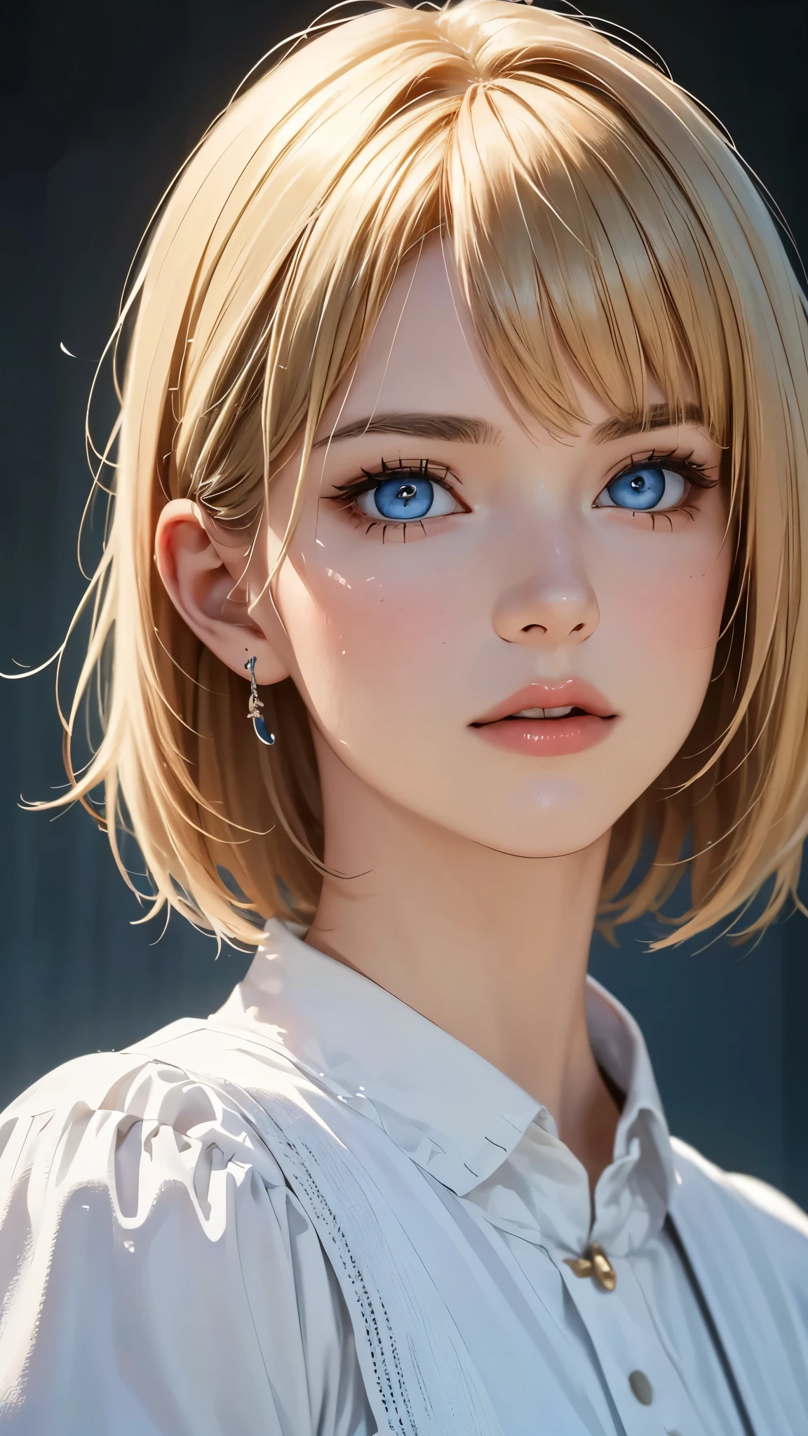 (highest quality,4k,8K,High resolution,masterpiece:1.2),Super detailed,realistic:1.37,portrait,blonde,blue eyes,white skin,medieval clothing,detailed facial features,beautiful lips,gorgeous eyes,A wonderful expression,retro style,soft lighting,Bright colors,short hair,break,cowboy shot,