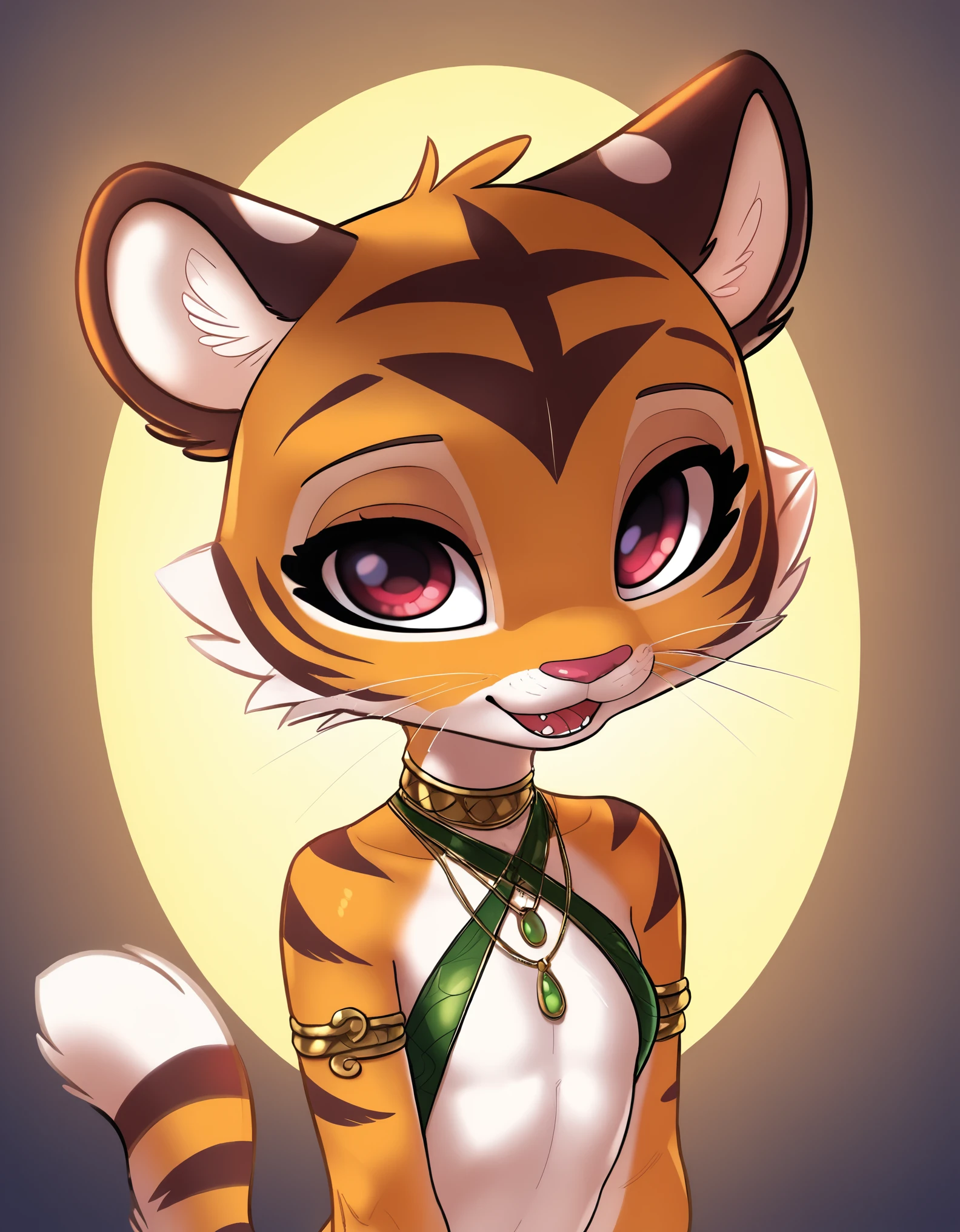 master tigress,round pupils,2d, slender, woman, young, small tail: 1.1, beautiful eyes, perfect anatomy, furry, detailed furry, on e621, detailed background, high resolution, absurd resolution, shaded, cute, solo, by siroc, by zinfyu, by dagasi, by chunie, clothing, clothes