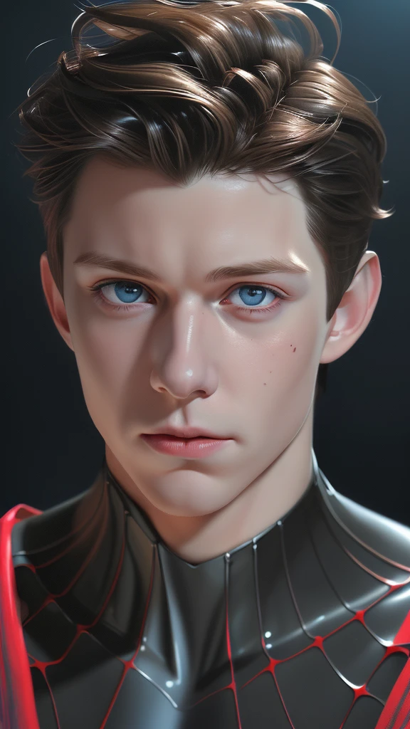 (Award Winning Digital Artwork:1.3) of (Sketch:1.3),(Energetic:1.3), TomHolland,CGSociety,ArtStation,(Saturated:1.3),(close portrait:1.3),(Masculinine:1.4),(beautiful:1.4),(attractive:1.3),handsome,calendar pose,perfectly detailed eyes,studio lighting, Spider web thematic background