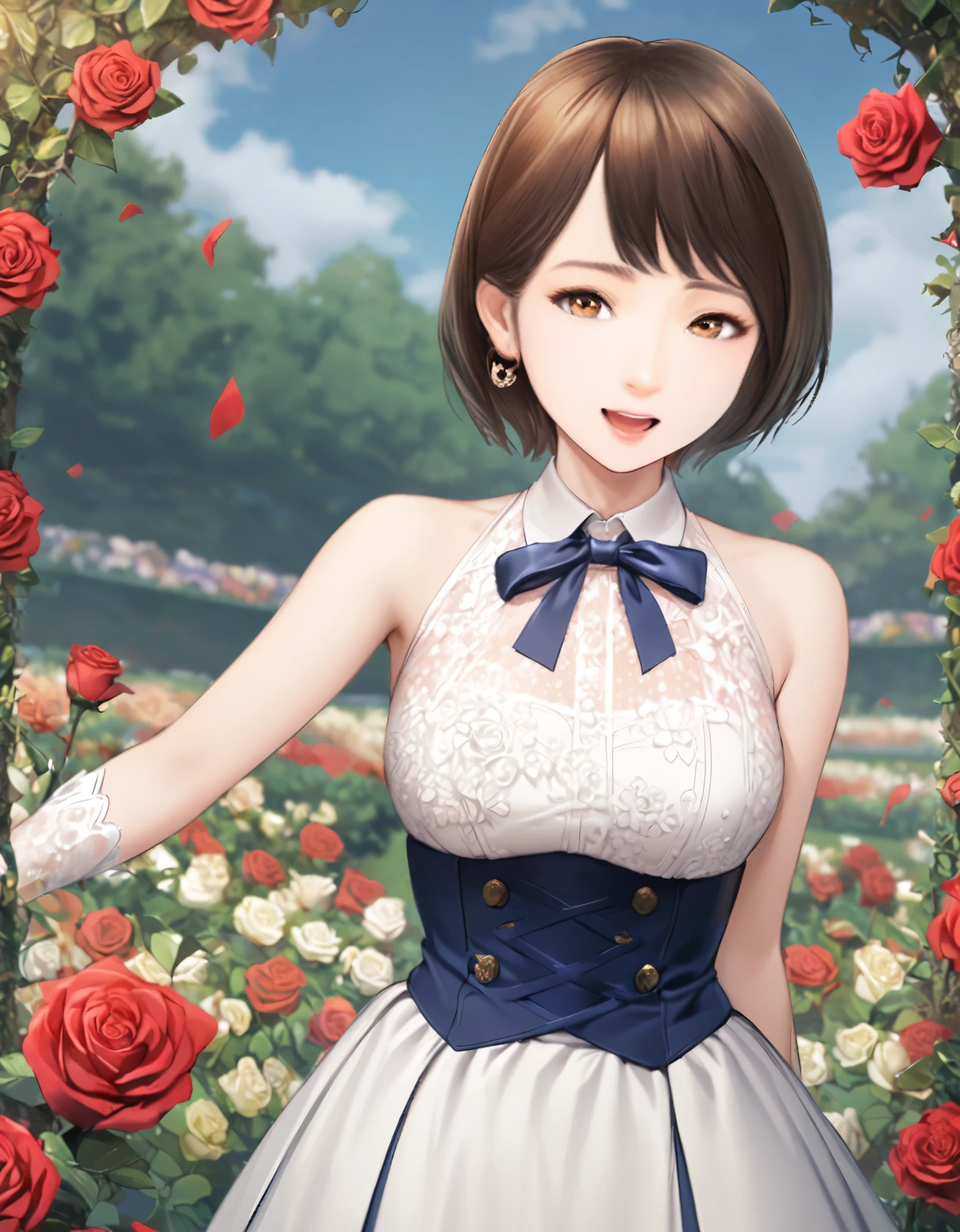 (best quality:1.2), 1girl, break, Rose Garden