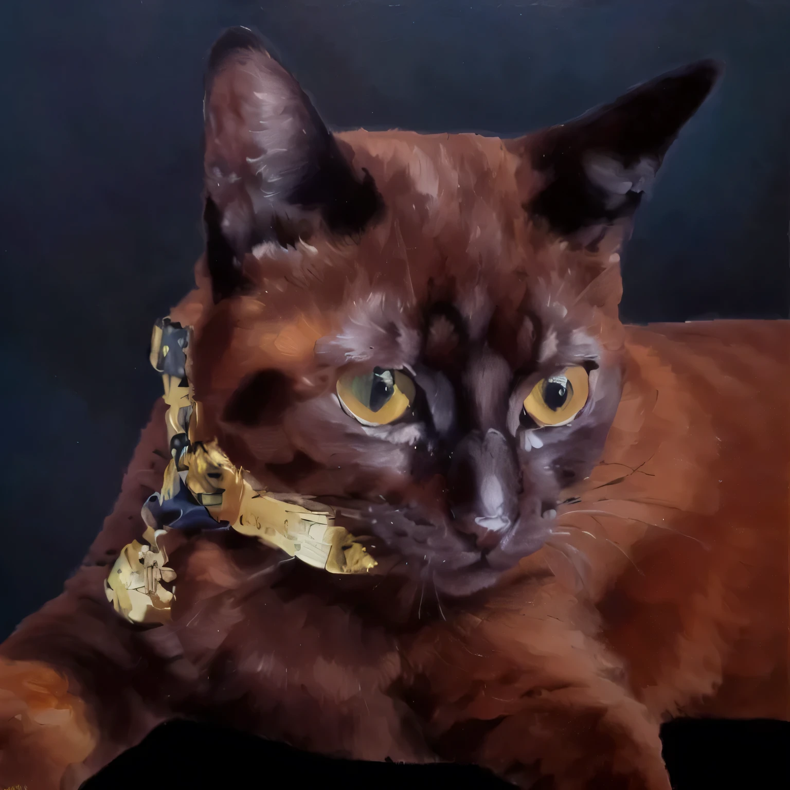 (a painting by mse) (brush strokes) (masterpiece, best quality),there is a there is a dark brown,blue backdrop