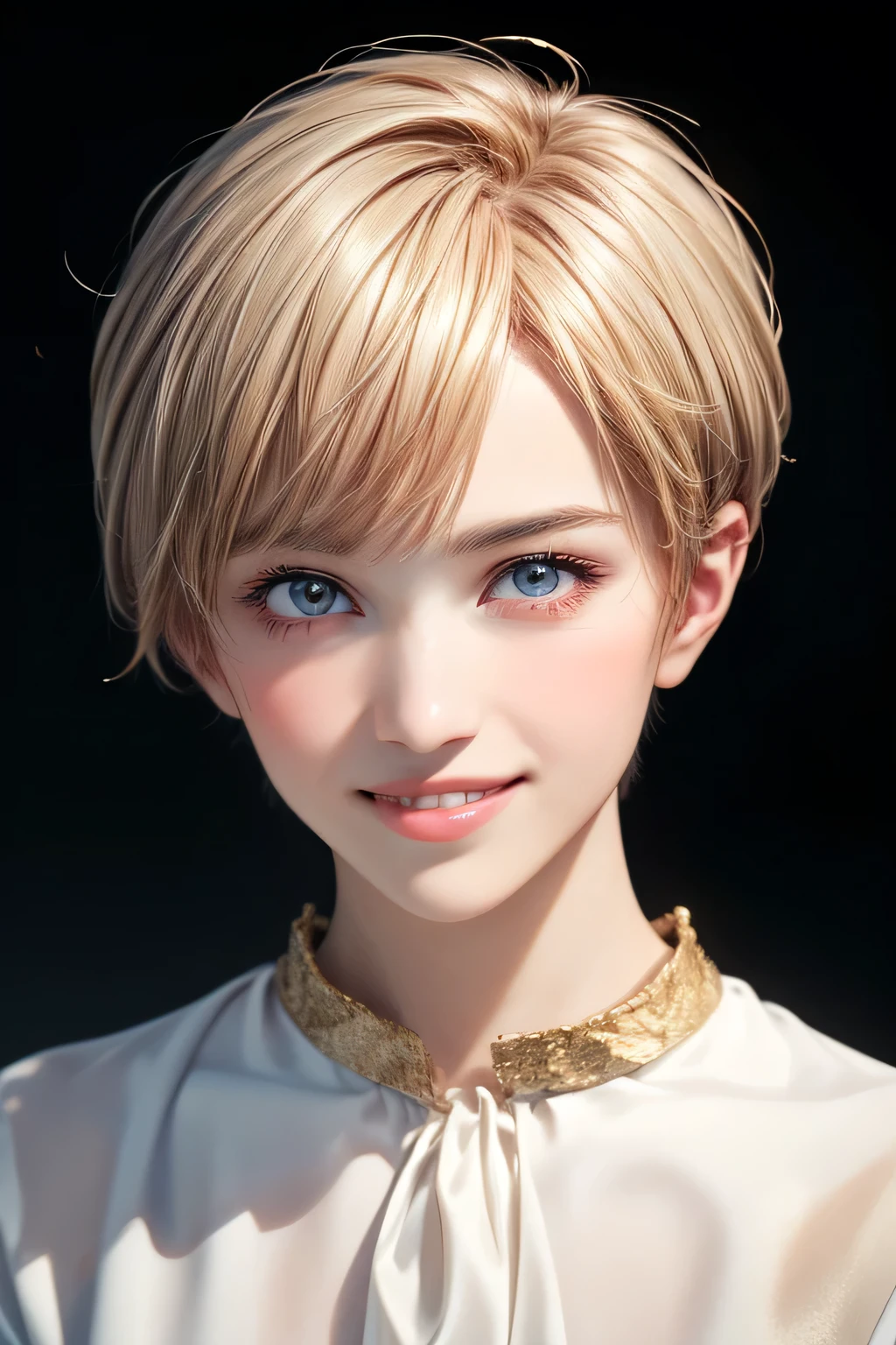 (masterpiece:1.3), (8k, photorealistic, RAW photo, best quality: 1.4), 
(1boy), beautiful face, (realistic face), 
beautiful hairstyle, (short hair :1.5), 
realistic eyes, beautiful detailed eyes, 
(realistic skin), beautiful skin, 
(blouse), 
absurdres, attractive, 
ultra high res, ultra realistic, highly detailed, 
golden ratio, kanakomomota, smiling, teeth out, 
