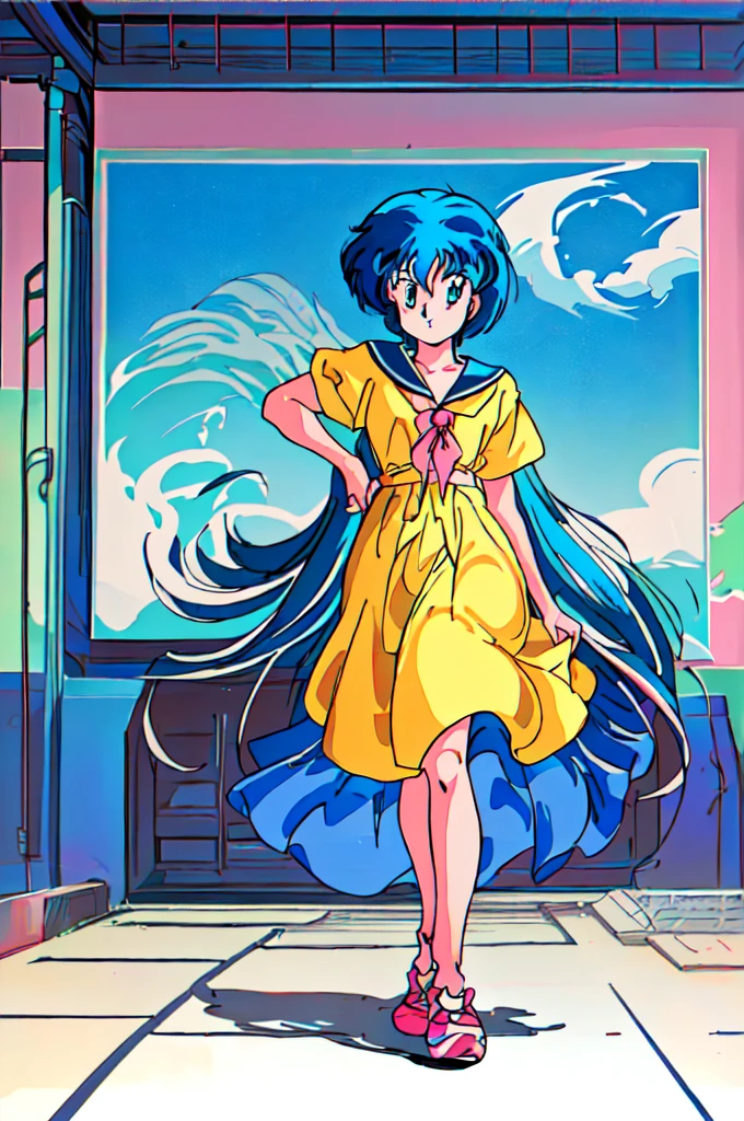 (perfect composition),anime character Sukeban delinquent girl  standing on a city street corner in black seifuku with black very long skirt, anime style. 8k, anime style mixed with fujifilm, retro anime girl, anime styled digital art, in tokyo, anime style illustration, anime style 4 k, anime style artwork, anime poster film still portrait, tokyo anime scene, modern anime style, anime style digital art, short hair, 26year old, red converse,