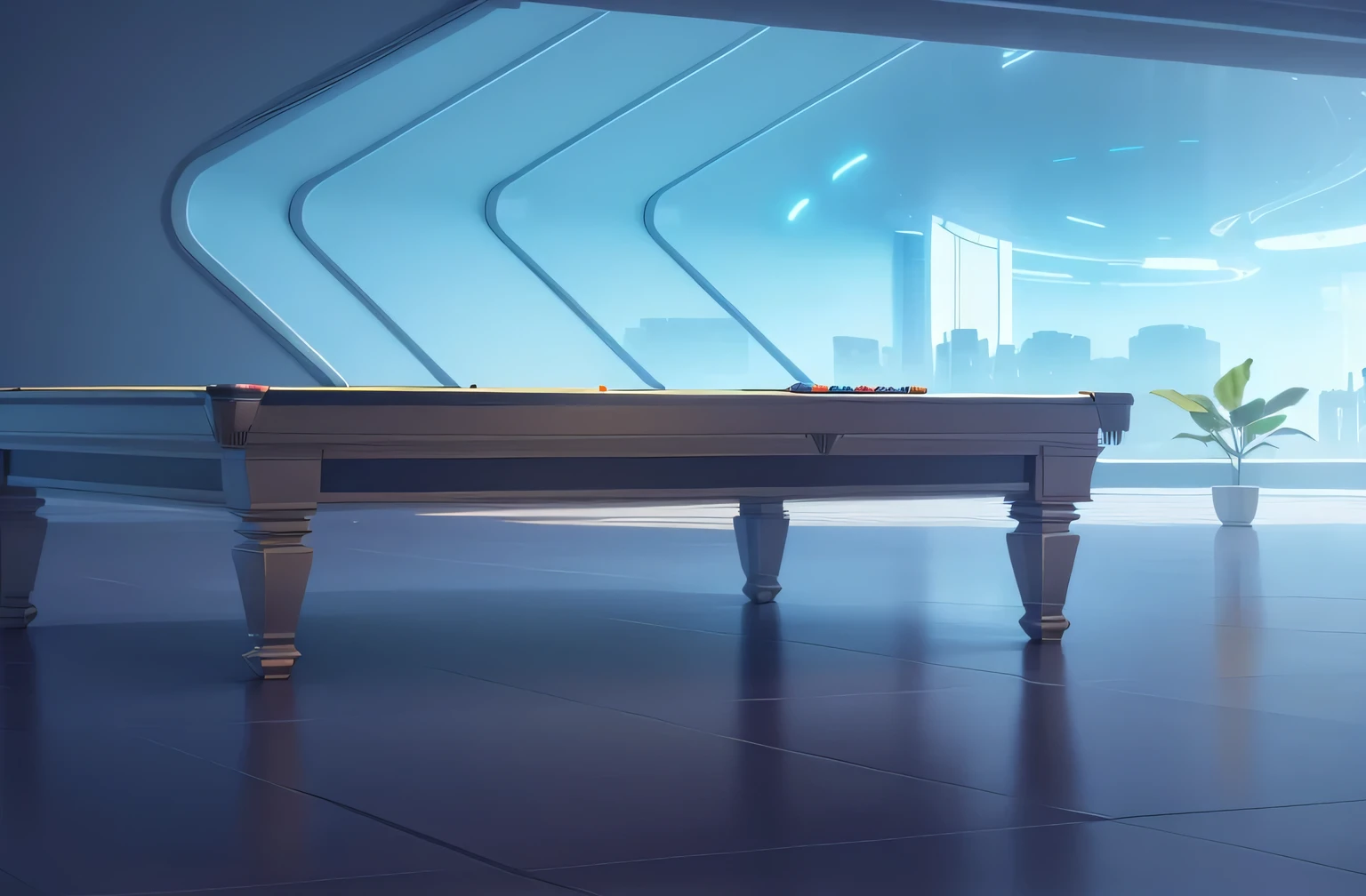 A dimly lit room,There is a pool table and a TV inside., Futurism room, gaming room in 2 0 4 0, Galaxy Theme Room, Dark mansion room, Interdimensional Villa, Futurism persian palace, A puzzle room, Futurism. Game CG, gaming room, Vaporwave Building, Futurism room background, Realistic room, retro Futurism apartment, VRay Beauty--Automatic--S2