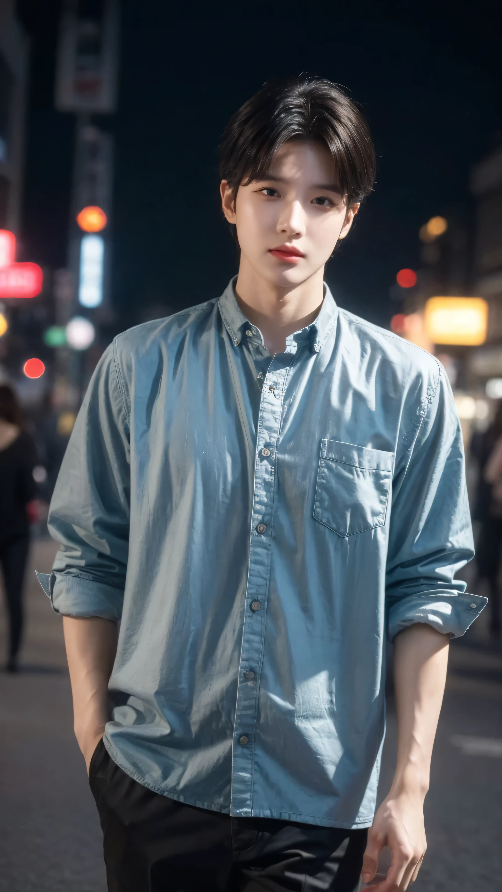((masterpiece)),(((best quality))),(Character Design Sheet,Same role,front,side,retreat),iRAW photos, 25-year-old portrait.o Men in casual clothes, night, City Streets, (Highly detailed skin:1.2), 8K Ultra HD, DSLR camera, soft light, high quality, Film Grain, Fuji XT3