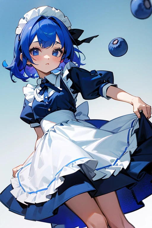 Maid clothes,girl,cute,blueberry,Blue Hair,cool,