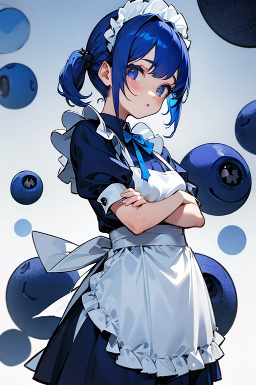 Maid clothes,girl,cute,blueberry,Blue Hair,cool,